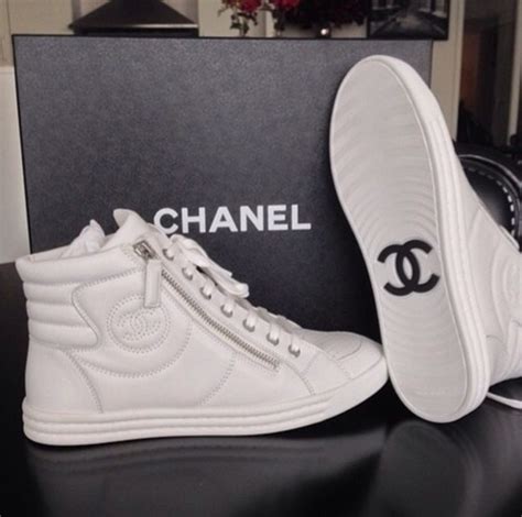 chanel high top sneakers white|chanel sneakers street style.